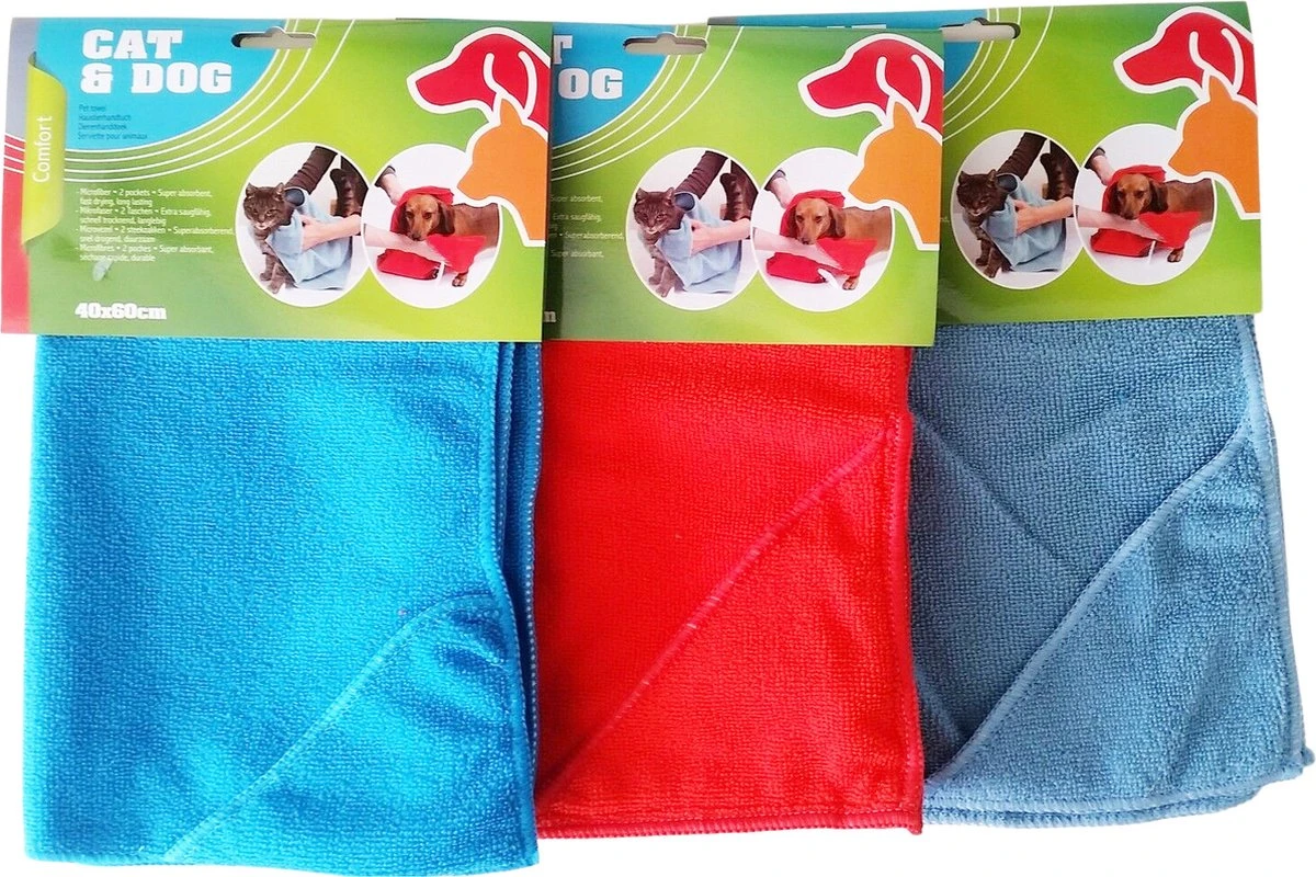 Dierenhanddoek Microvezel - Honden En Katten - Incl. Handvatten - 40x60 Cm - Blauw 6 Dierenhanddoek Microvezel - Honden En Katten - Incl. Handvatten - 40x60 Cm - Blauw - Afbeelding 4
