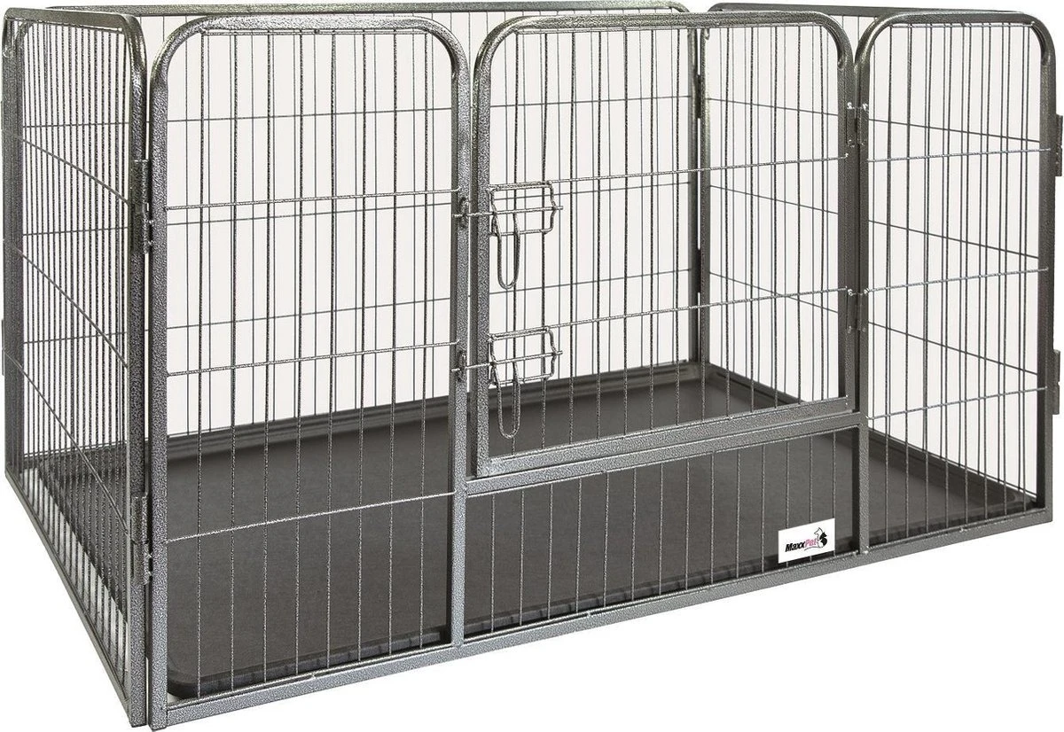 MaxxPet Puppyren - Hondenbench - Puppykennel - Hondenren - 125 X 78 X 80 Cm - Zwart 2 MaxxPet Puppyren - Hondenbench - Puppykennel - Hondenren - 125 X 78 X 80 Cm - Zwart