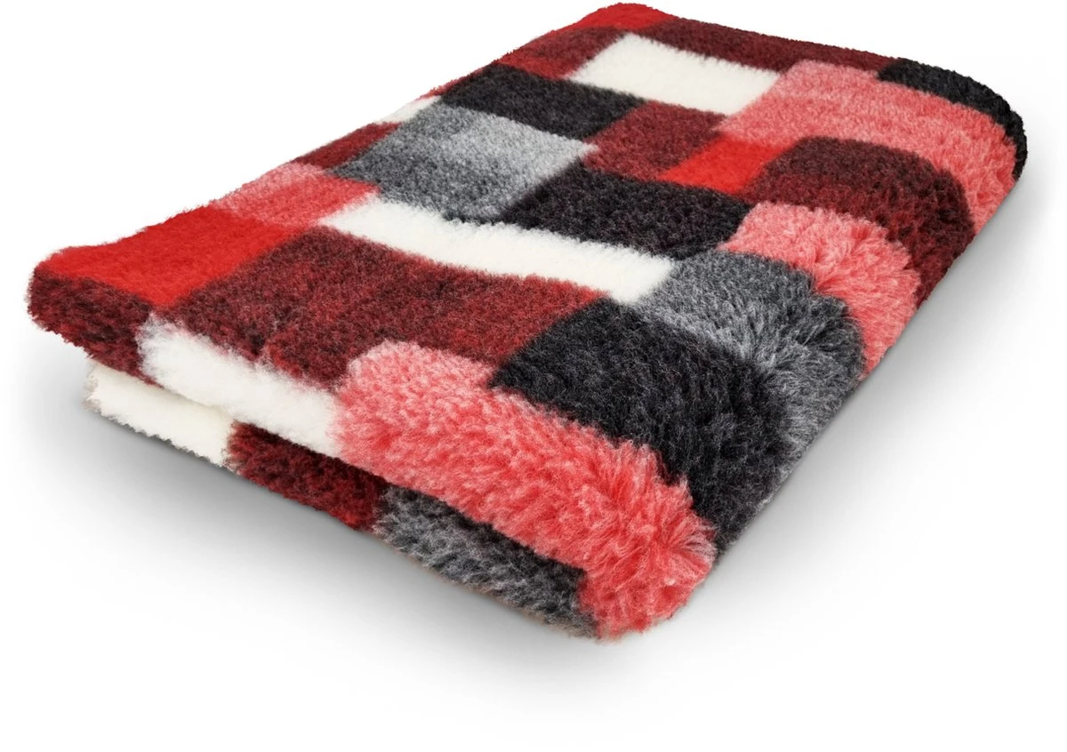Vetbed Patchwork - Antislip Hondenmat - 100 X 75 Cm - Rood - Benchmat - Hondenkleed - Voor Honden - Machine Wasbaar 3 Vetbed Patchwork - Antislip Hondenmat - 100 X 75 Cm - Rood - Benchmat - Hondenkleed - Voor Honden - Machine Wasbaar