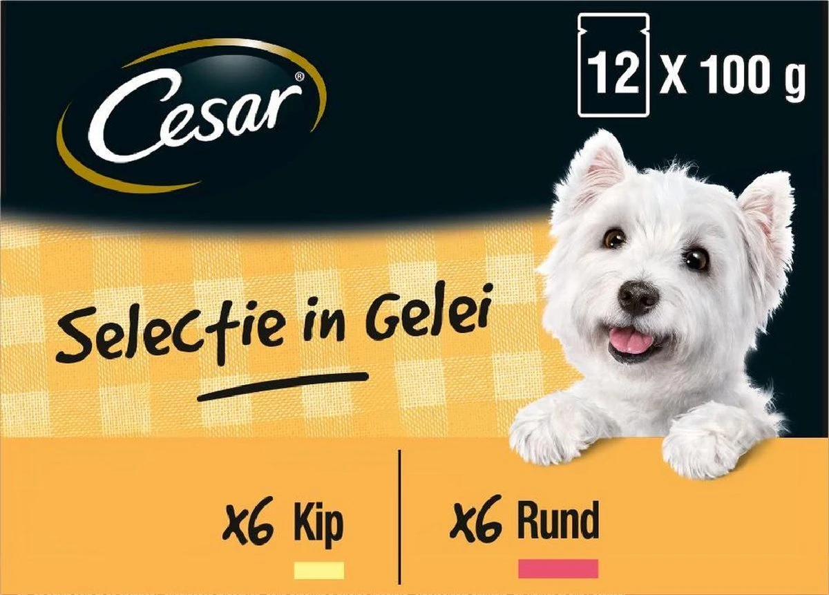 Cesar Selectie In Gelei Maaltijdzakjes Honden Natvoer - Vlees En Groenten In Gelei - 48 X 100g 3 Cesar Selectie In Gelei Maaltijdzakjes Honden Natvoer - Vlees En Groenten In Gelei - 48 X 100g