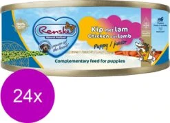 24x Renske Blik Vers Gestoomd Complete Menu Puppy Kip - Lam 95 Gr -Hondenspeelgoed Winkel 1200x868