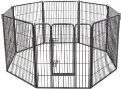 MaxxPet Puppyren - Hondenbench - Hondenren- Puppyren Met 8 Kennelpanelen - Staal -80 X 100 Cm Ø 210 Cm -Hondenspeelgoed Winkel 1200x879