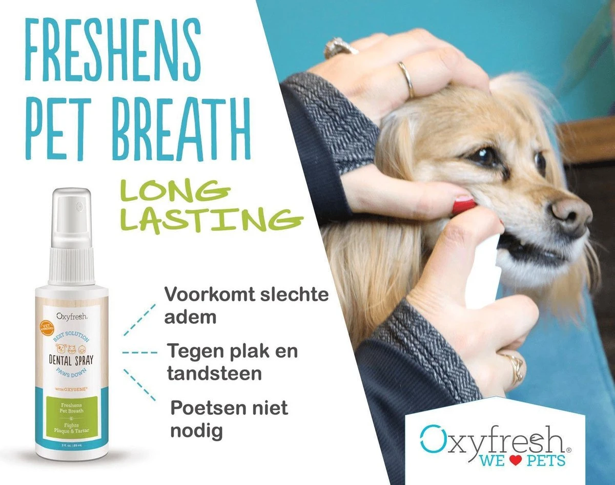 OxyFresh Pet Mondspray Voor Hond En Kat Tegen Slechte Adem En Tandsteen 4 OxyFresh Pet Mondspray Voor Hond En Kat Tegen Slechte Adem En Tandsteen - Afbeelding 2