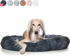 Snoozle Hondenmand - Zacht En Luxe Hondenkussen - Wasbaar - Fluffy - Hondenmanden - 80cm - Grijs