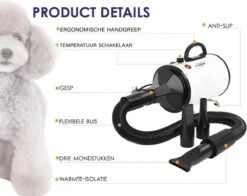 Forgoods Professionele Hondenfohn - Waterblazer Voor Honden - Hondenfohn Met 4 Opzetstukken - 2800W Verstelbaar Vermogen - Roze -Hondenspeelgoed Winkel 1200x954