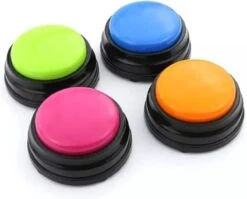 Merkloos Dog Buttons Praatknop Voor Honden - Met Opname Functie - Met Stickers - Intelligentie Speelgoed - 4 Stuks -Hondenspeelgoed Winkel 1200x965 2