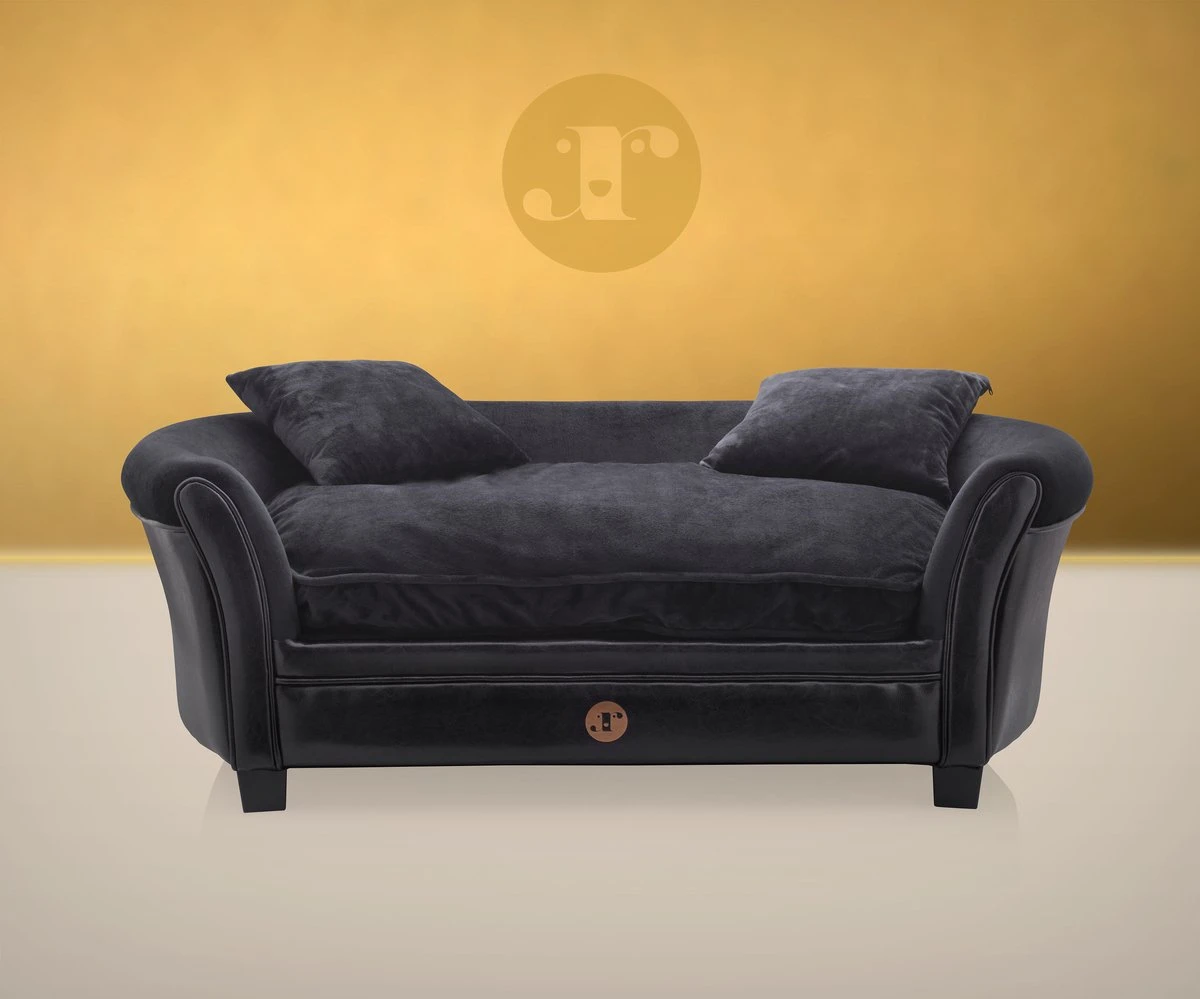 Luxe Hondensofa - Zwart - HIGH LIVING - 2 Kussens 4 Luxe Hondensofa - Zwart - HIGH LIVING - 2 Kussens - Afbeelding 2