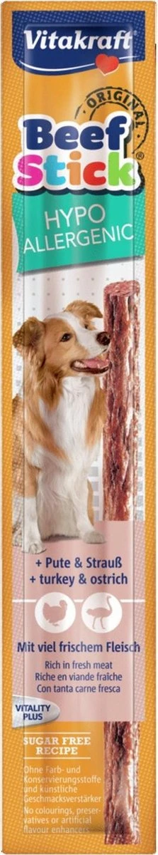Vitakraft Beefstick Hypoallergenic - Kalkoen & Stuisvogel - Hondensnacks - 12 G 6 Vitakraft Beefstick Hypoallergenic - Kalkoen & Stuisvogel - Hondensnacks - 12 G - Afbeelding 4
