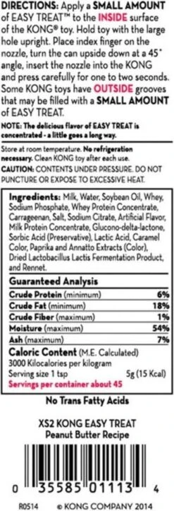 Kong Easy Treat Spuitbus Pindakaas 227 Gr -Hondenspeelgoed Winkel 410x1200