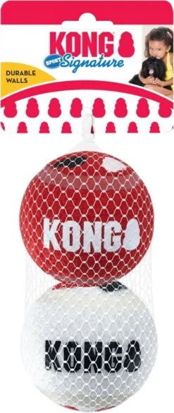 KONG Signature Speelballen S - Steviger Dan Tennisballen - Niet Schurend Materiaal - Speelbal Voor Honden - 3 Stuks -Hondenspeelgoed Winkel 506x1200 1