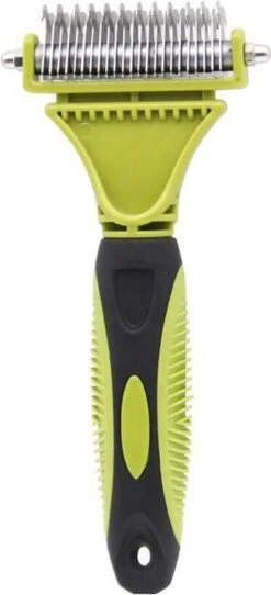 Hondenborstel - Dubbelzijdig Ontharing Tool - Herbruikbare Honden & Kattenvachtkam - Huisdier Grooming - 1 Stuk - Groen -Hondenspeelgoed Winkel 547x1200