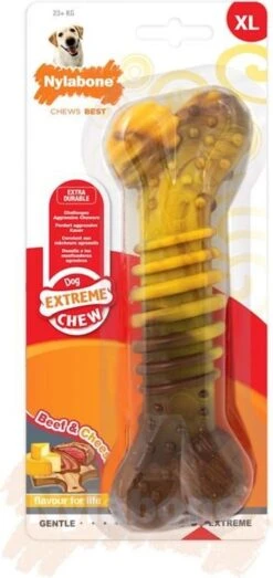 Nylabone Extreme Kauwbot Met Rund- En Kaassmaak - Voor Krachtige Kauwers - In S/M/XL - X-Large 33 Nylabone Extreme Kauwbot Met Rund- En Kaassmaak - Voor Krachtige Kauwers - In S/M/XL - X-Large -Hondenspeelgoed Winkel 567x1200