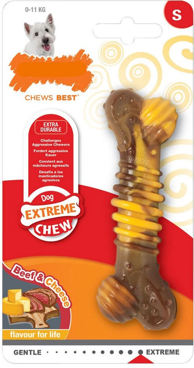 Nylabone Extreme Kauwbot Met Rund- En Kaassmaak - Voor Krachtige Kauwers - In S/M/XL - X-Large 18 Nylabone Extreme Kauwbot Met Rund- En Kaassmaak - Voor Krachtige Kauwers - In S/M/XL - X-Large - Afbeelding 16