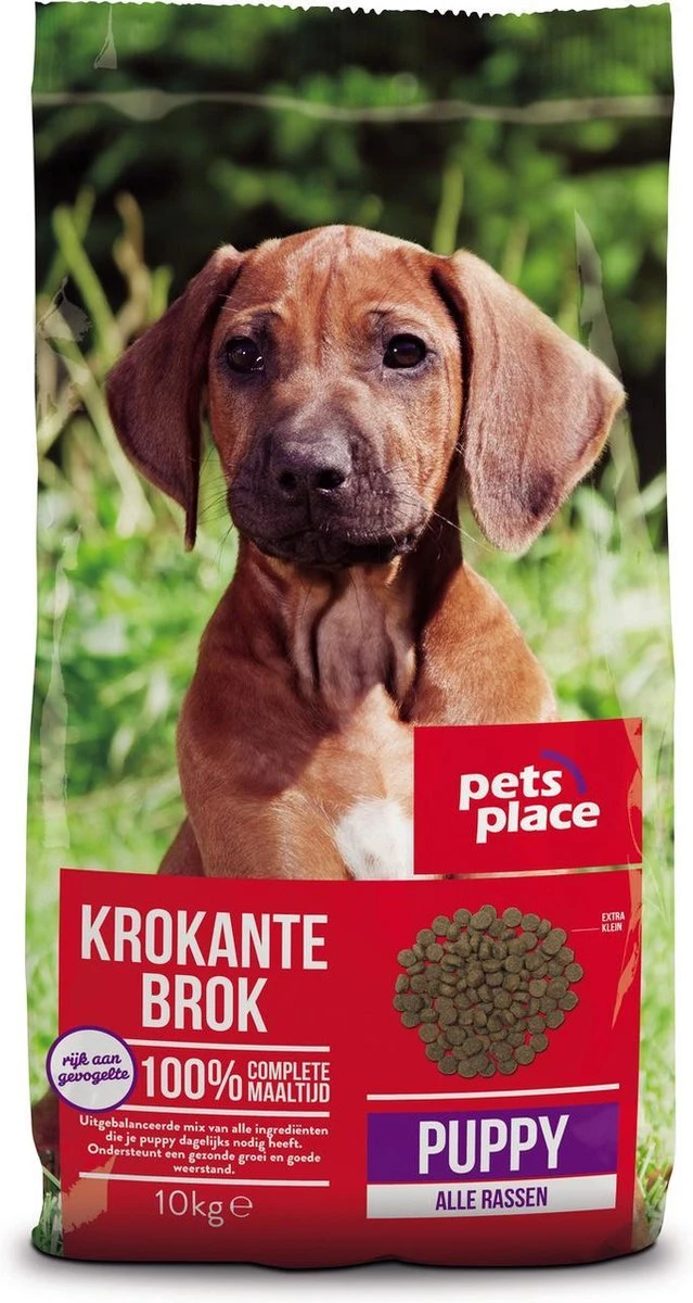 Pets Place Puppy Krokante Brokken - Hondenvoer - Gevogelte&Vlees - 10 Kg 3 Pets Place Puppy Krokante Brokken - Hondenvoer - Gevogelte&Vlees - 10 Kg