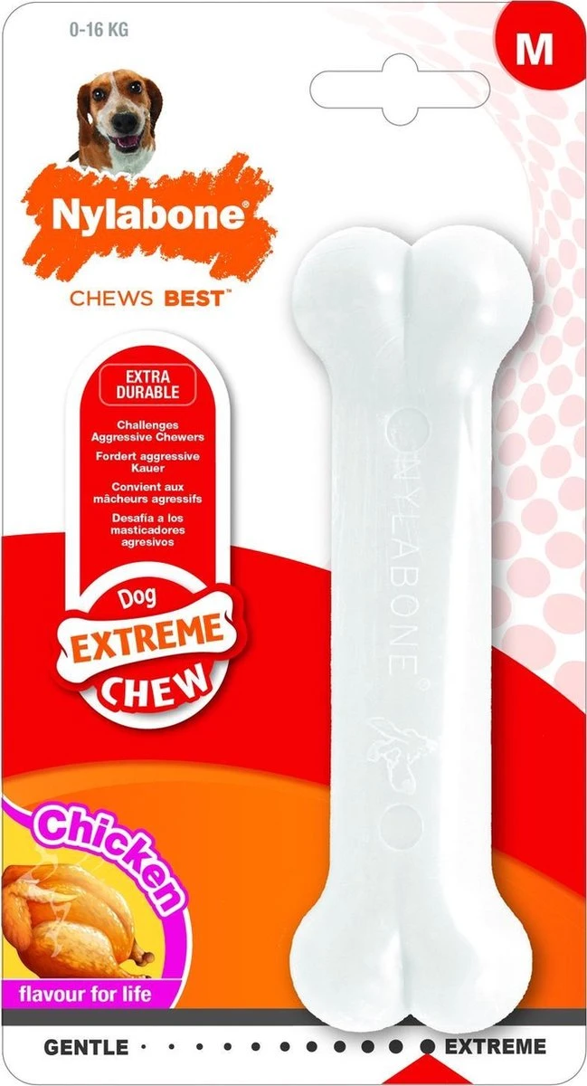 Nylabone Harde Bijters Kluif - Kip - Voor Honden Tot 15 Kg 3 Nylabone Harde Bijters Kluif - Kip - Voor Honden Tot 15 Kg