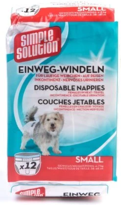 Simple Solution Wegwerp Honden Luier - SMALL 12 ST 38-48 CM
