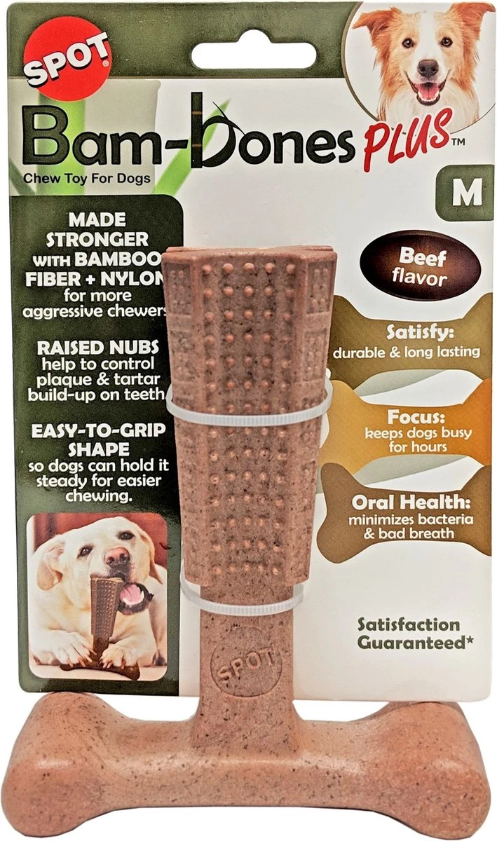 Spot Bam-Bones Plus Easy Grip - Veilig Kauwbot Voor Honden - Speciaal Voor Sterke Kauwers - Verzorgt Het Gebit Van De Hond - Rund Of Kip - S/M/L - Maat: Large, Smaak: Kip 4 Spot Bam-Bones Plus Easy Grip - Veilig Kauwbot Voor Honden - Speciaal Voor Sterke Kauwers - Verzorgt Het Gebit Van De Hond - Rund Of Kip - S/M/L - Maat: Large, Smaak: Kip - Afbeelding 2