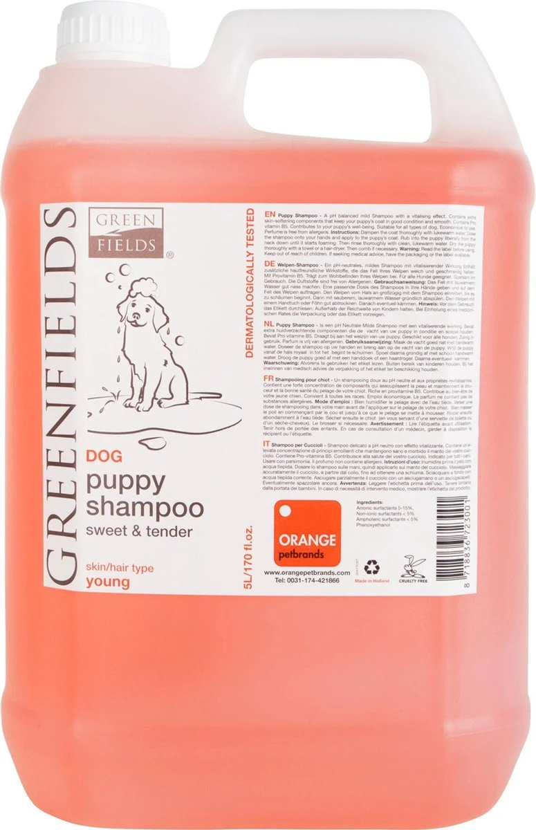 Greenfields - Milde Hondenshampoo Puppy - Zachte Shampoo Met Babypoeder Geur - Inhoud 270 Ml Of 5 Liter - 270 Ml 6 Greenfields - Milde Hondenshampoo Puppy - Zachte Shampoo Met Babypoeder Geur - Inhoud 270 Ml Of 5 Liter - 270 Ml - Afbeelding 4