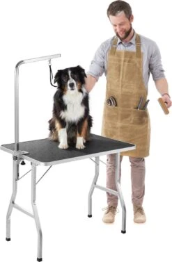 Tectake- Trimtafel Met Lus - Tafelhoogte: 76 Cm - Zwart / Grijs - 402892 -Hondenspeelgoed Winkel 786x1200