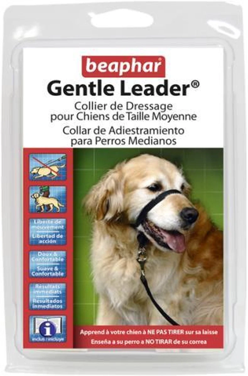 Beaphar Gentle Leader- Medium Maat Zwart | M 3 Beaphar Gentle Leader- Medium Maat Zwart | M