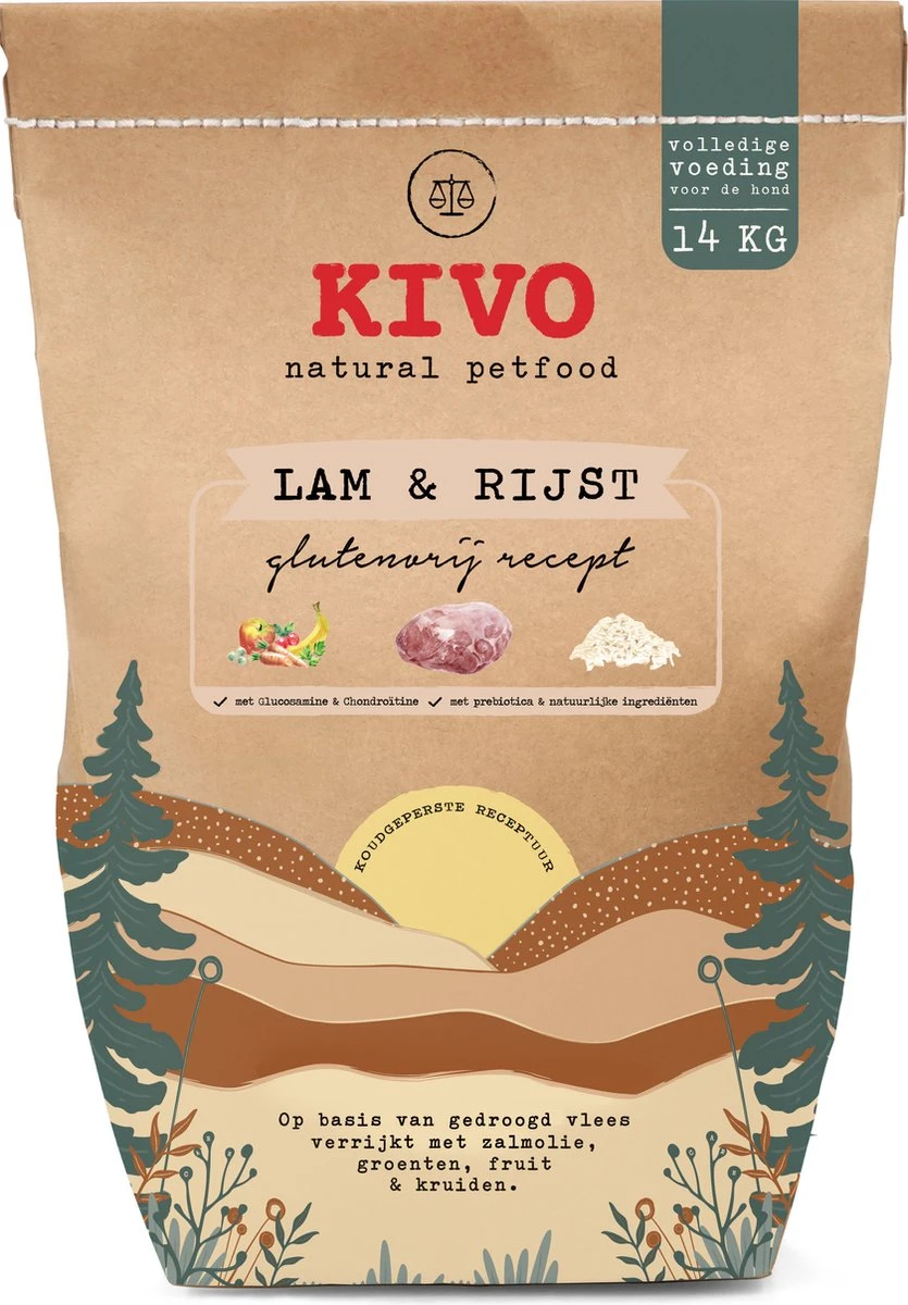 Kivo Petfood PROEFZAKJE Hondenbrokken Lam & Rijst 300 Gram - Koudgeperst - Glutenvrij 4 Kivo Petfood PROEFZAKJE Hondenbrokken Lam & Rijst 300 Gram - Koudgeperst - Glutenvrij - Afbeelding 2