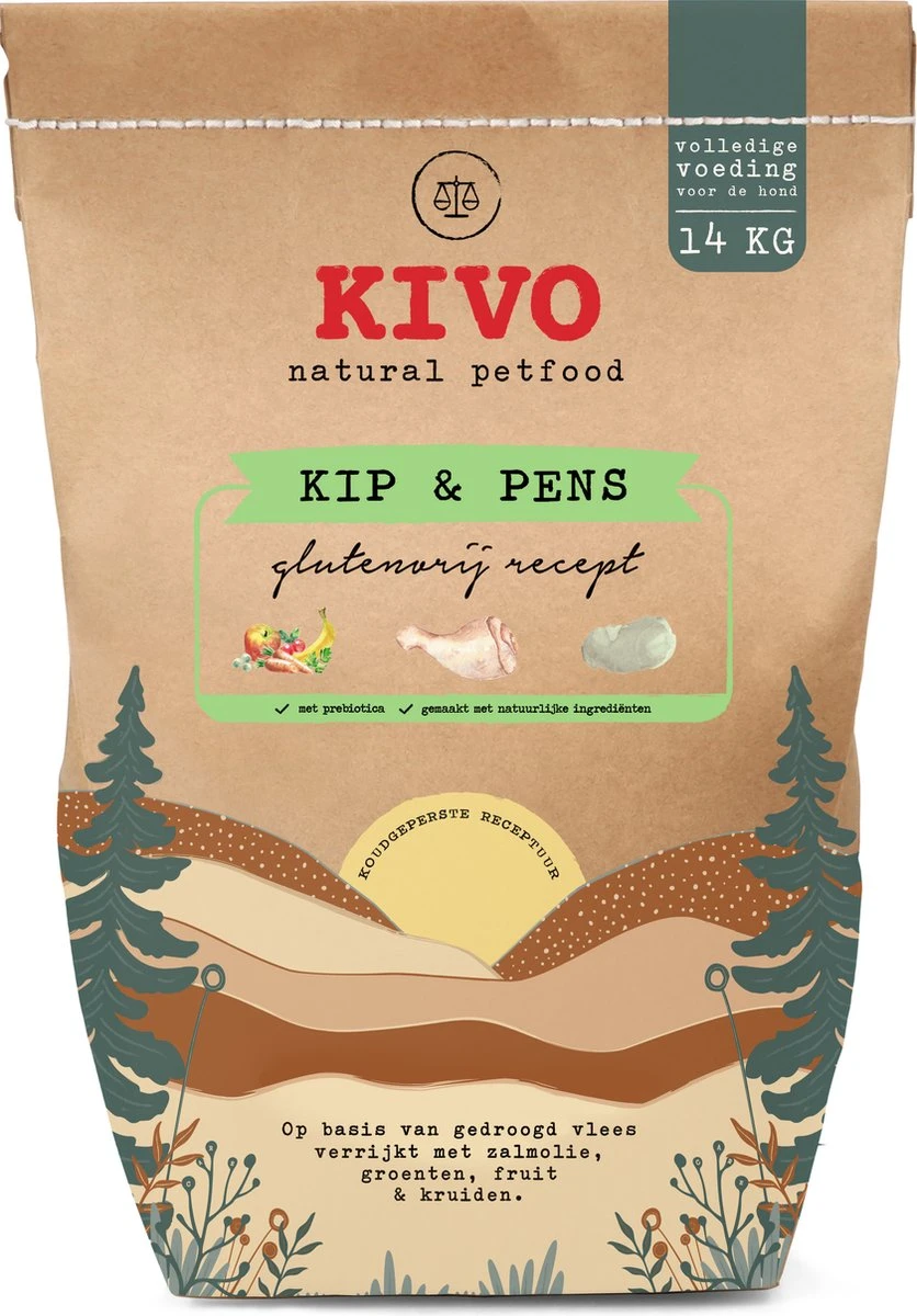 Kivo Petfood PROEFZAKJE Hondenbrokken Kip & Pens 300 Gram - Koudgeperst Glutenvrij 4 Kivo Petfood PROEFZAKJE Hondenbrokken Kip & Pens 300 Gram - Koudgeperst Glutenvrij - Afbeelding 2