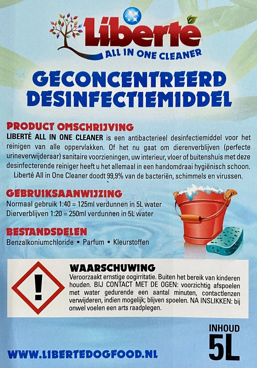 Geurverwijderaar - Liberté All In One Cleaner - Desinfectie - Dieren - Huis - Auto - Kantoor - Schoonmaakmiddel - 5L - Fresh Citrus 5 Geurverwijderaar - Liberté All In One Cleaner - Desinfectie - Dieren - Huis - Auto - Kantoor - Schoonmaakmiddel - 5L - Fresh Citrus - Afbeelding 3