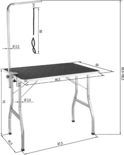 Tectake- Trimtafel Met Lus - Tafelhoogte: 76 Cm - Zwart / Grijs - 402892 -Hondenspeelgoed Winkel 958x1200