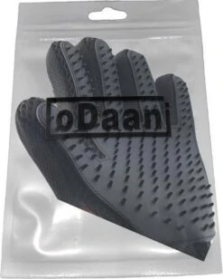 Borstel Voor Huisdieren - 2 Stuks LINKS + RECHTS - Voor Elke Vacht - Silicone - Vachtborstel - Borstel Handschoen - Zwart- ODaani -Hondenspeelgoed Winkel 962x1200